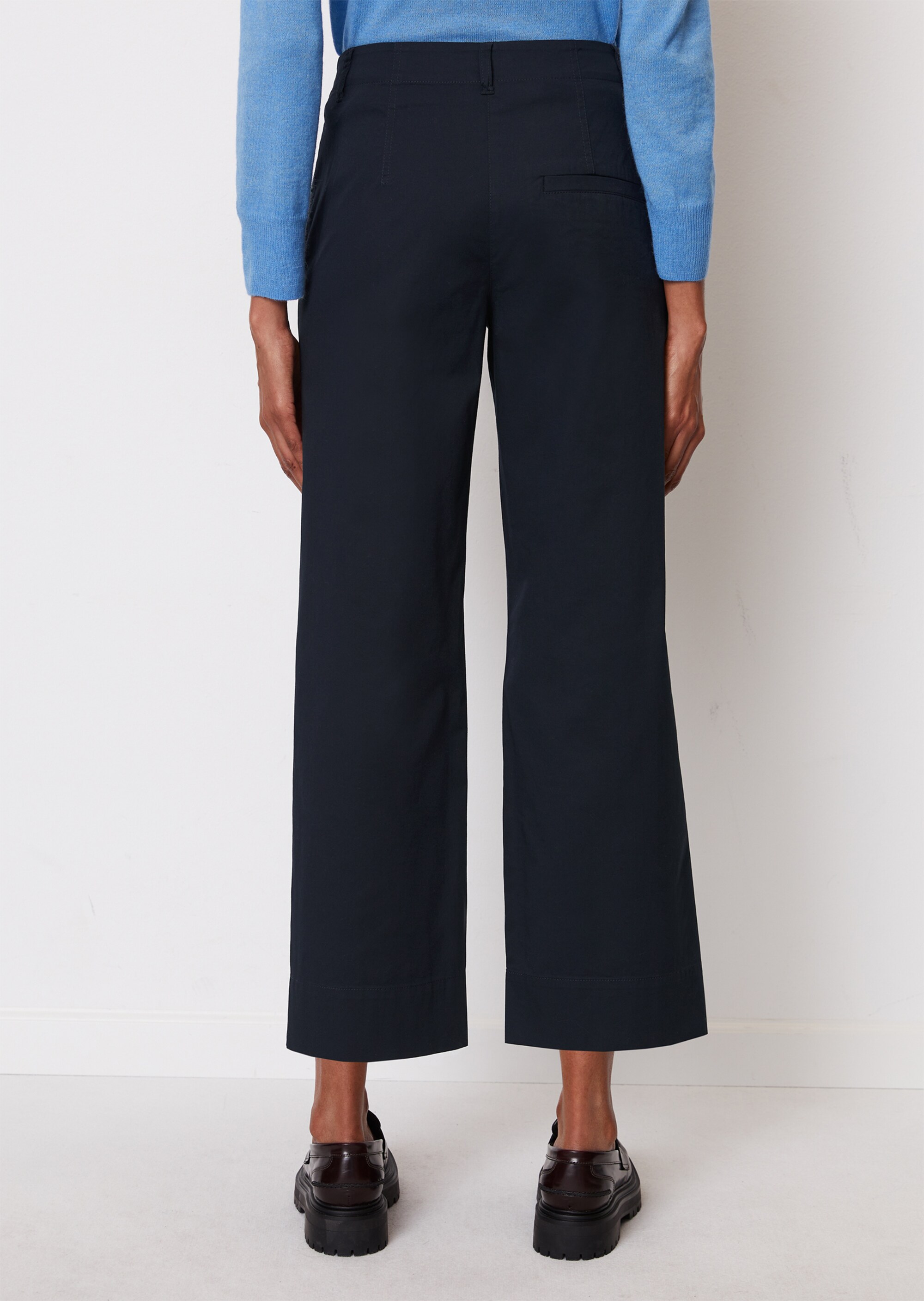 Weite Hose verkürzt aus stretchigem Organic Cotton-Twill
