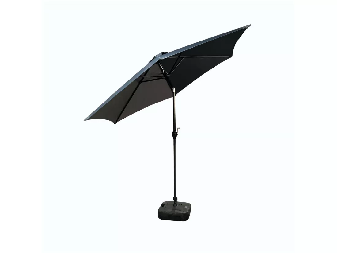 Parasol de jardin ORIENT avec inclinaison réglable en gris foncé, Poids 4,5 kg Dimensions L270 x l270 x H235 cm