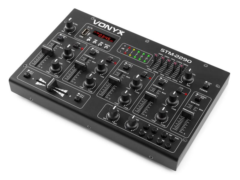 Vonyx DJ-Mixer STM-2290 8-Kanal Mischpult mit Sound-Effekten
