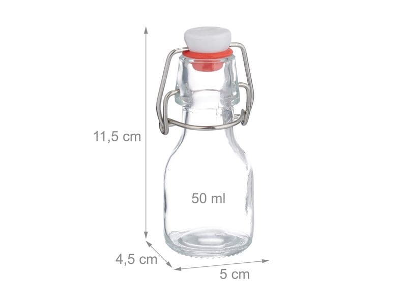 relaxdays Einmachflasche mit Bügelverschluss 30 Stück, 50 m Glasfläschchen zum Befüllen