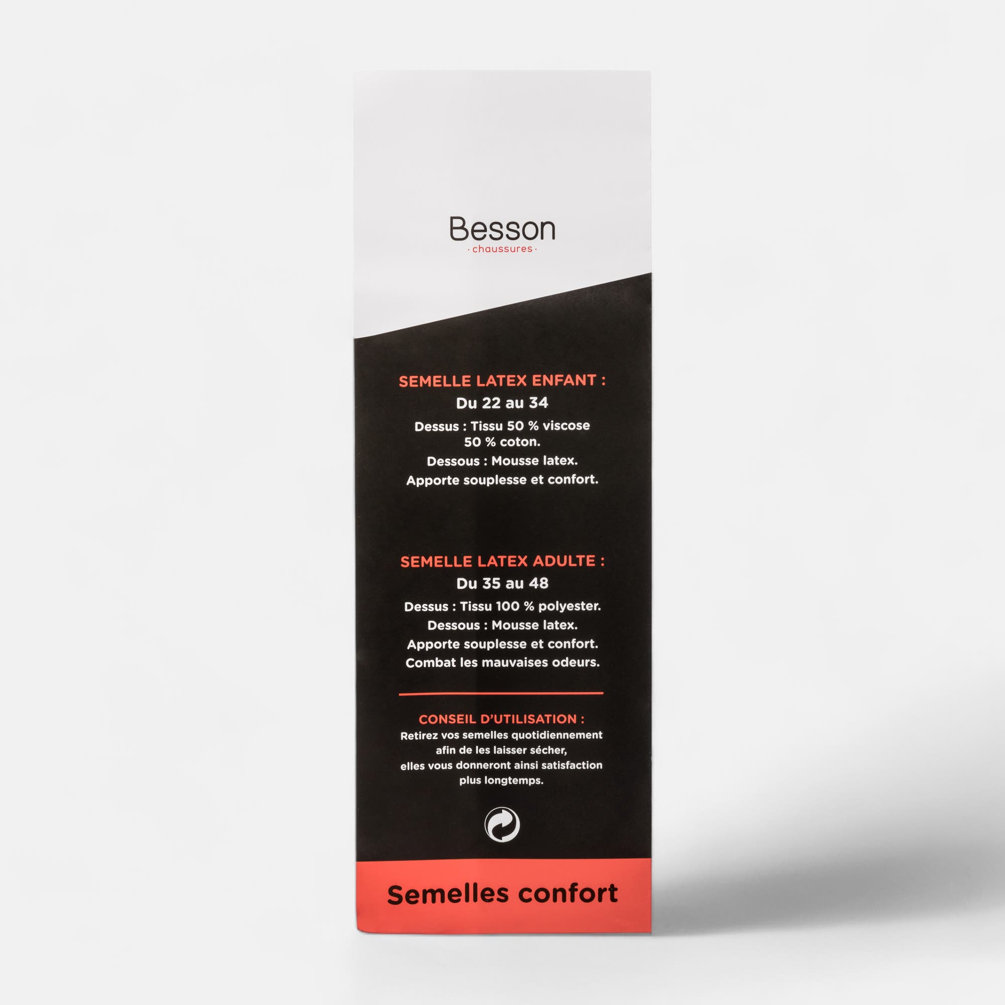 Semelles latex 43 44 sans coloris