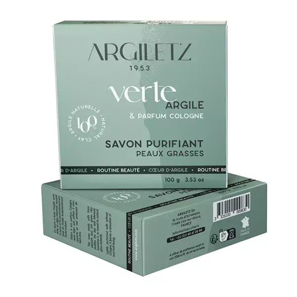 Sabonete Purificante Natural Argiletz com Argila Verde e Aroma de Colônia, 100g