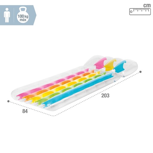Colchão inflável Intex Rainbow com encosto, 84x203 cm