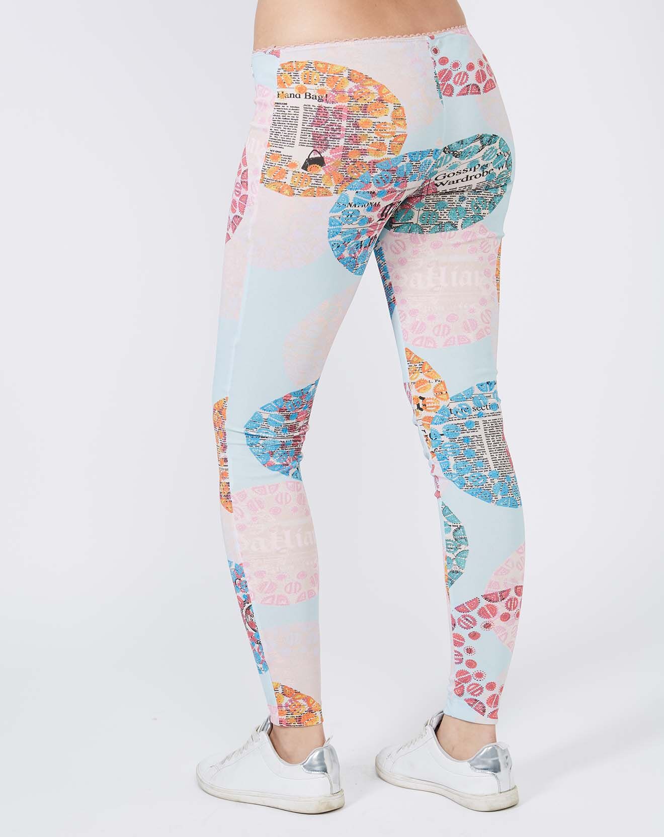 John Galliano Legging imprimé bleu/rose/orange