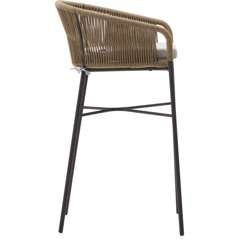Tabouret Yanet - corde - pieds acier galvanisé H 80 cm