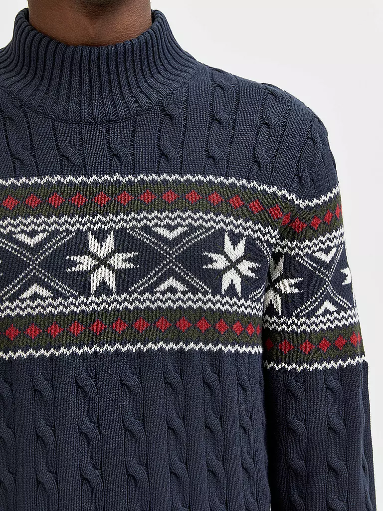 SELECTED Stehkragenpullover SLHFLAKE  blau