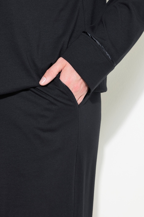 Pyjama, Satin-Piping, Reverskragen, Langarm