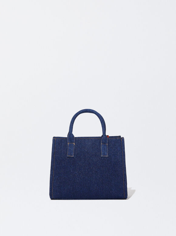 Bolsa jeans com nécessaire removível - Azul