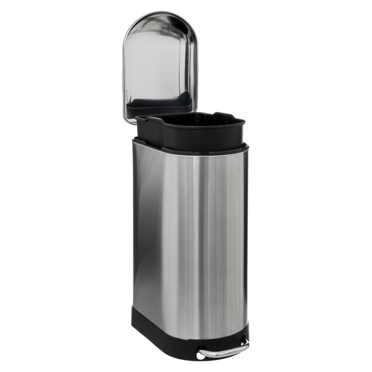 POUBELLE METAL 30L INOX ARIANE SLIM