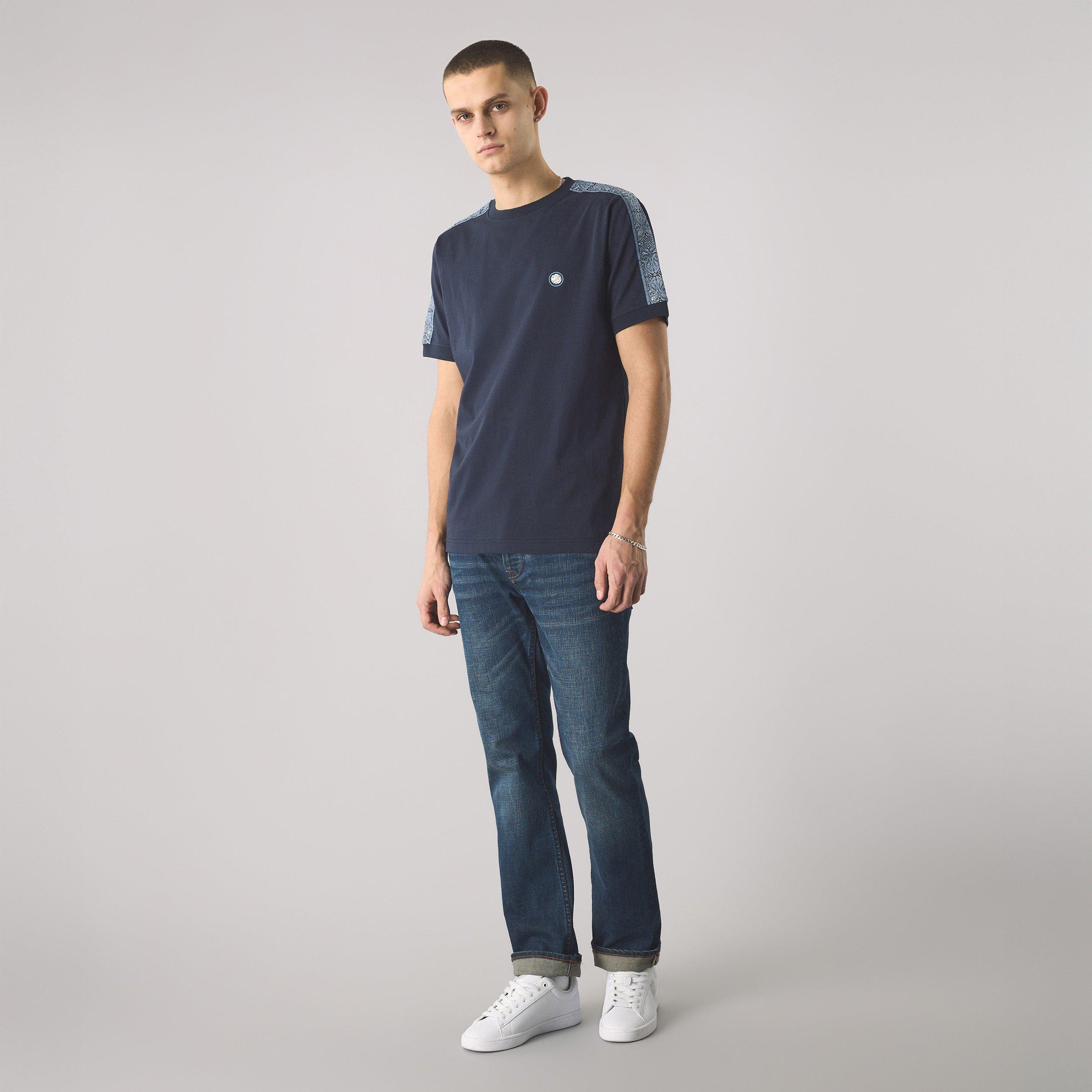Pretty Green Eclipse Paisley Tape T Shirt