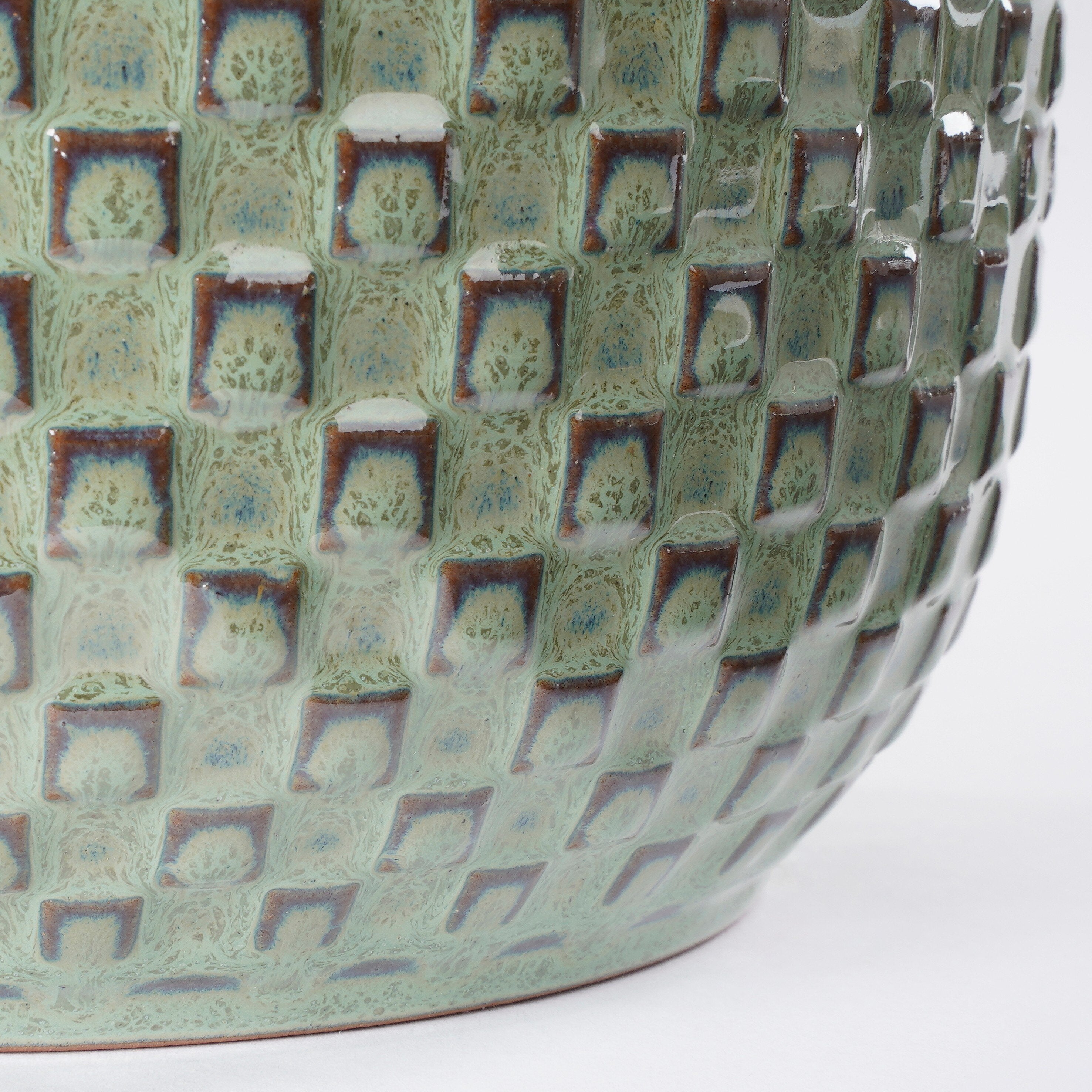 Mica Decorations Daan pot rond groen - h17,5xd19cm