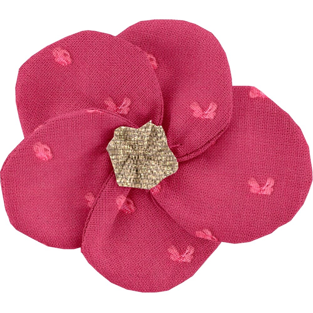Petite Barrette Pétales De Fleur Plumetis Rose Fuchsia