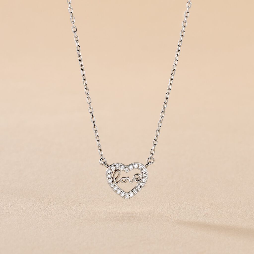 Collier Delicata Argent Blanc Oxyde De Zirconium