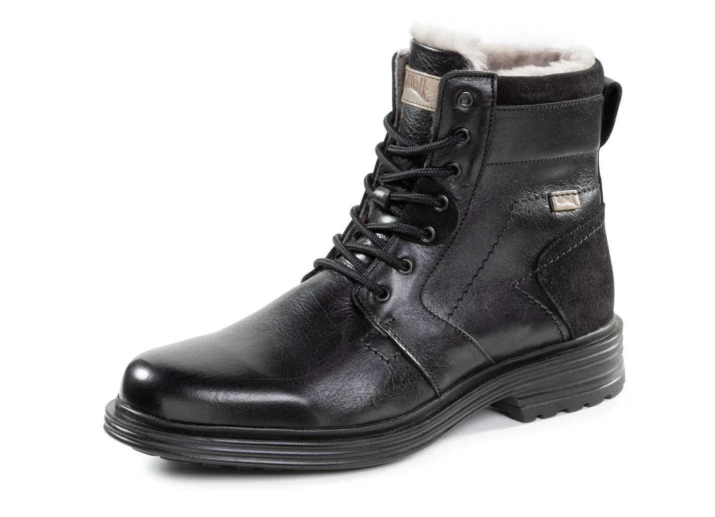 Schnür-Stiefel mit echtem Lammfellfutter