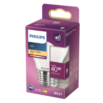 Philips LED kogel E27 3,4W mat niet dimbaar