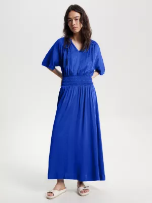 Vestido longo Tommy Hilfiger x Vacation com decote em V e modelagem evasê