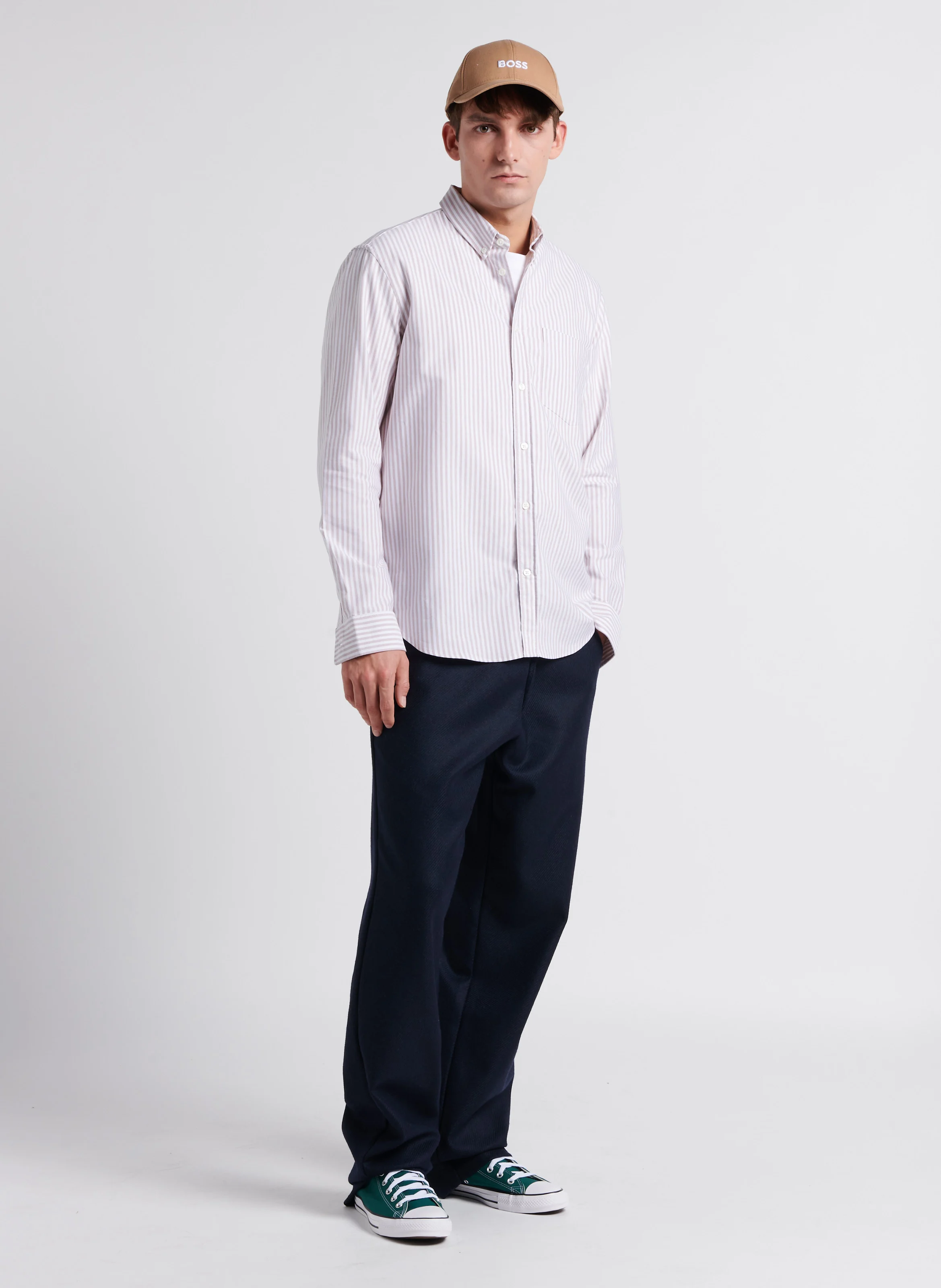 KYLE CHEVIOT - Pantalon droit en laine mélangée| Bleu