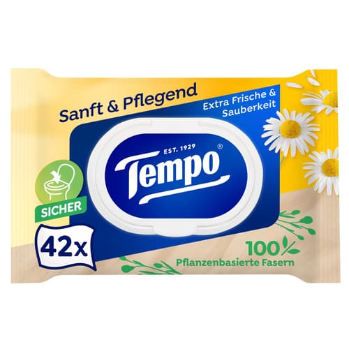 Tempo feuchte Toilettentücher sanft & pflegend Kamille