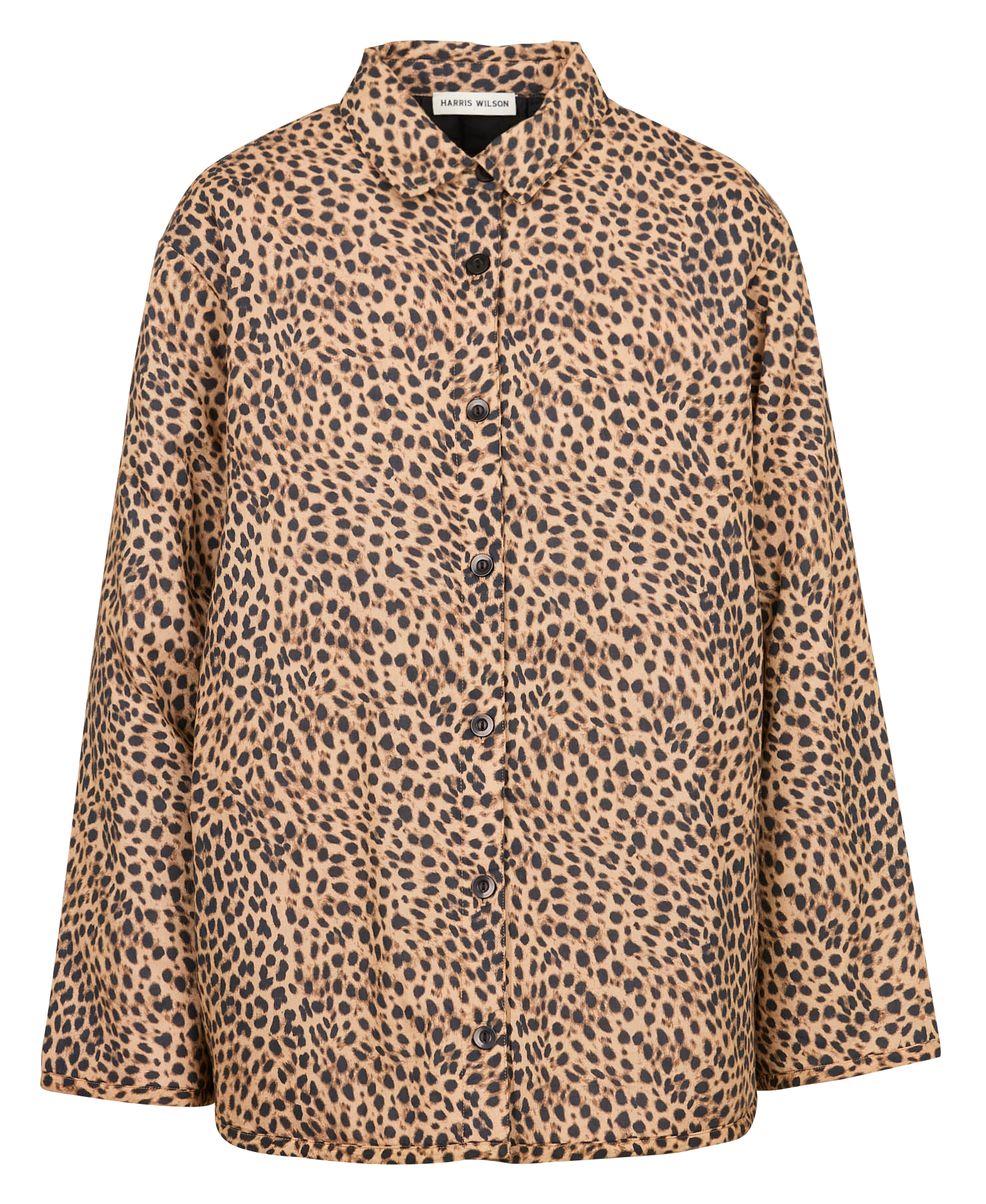 FABRICIA - Veste col classique en coton imprimé | Marron