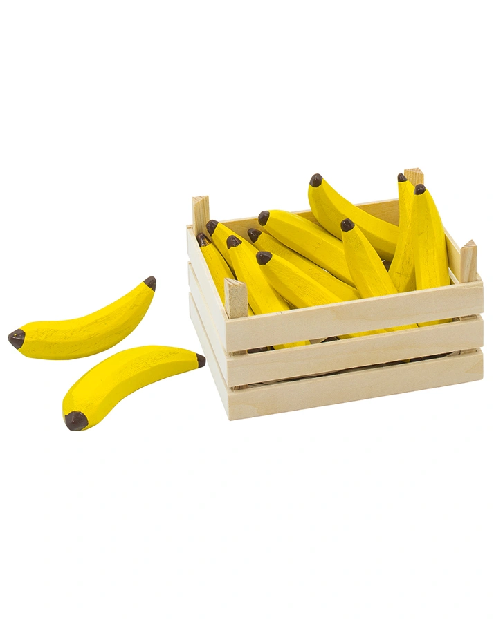 Holz-Obst BANANEN IN OBSTKISTE in gelb