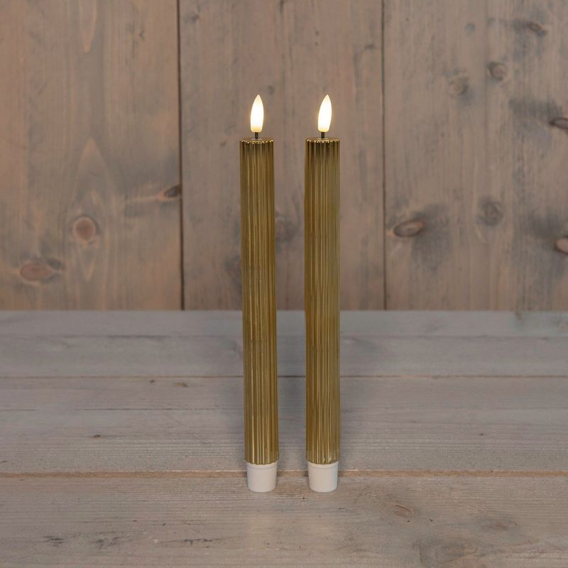 Anna's Collection - LED Dinerkaars - Goud - D 2,1 H 25 cm - 2 Stuks
