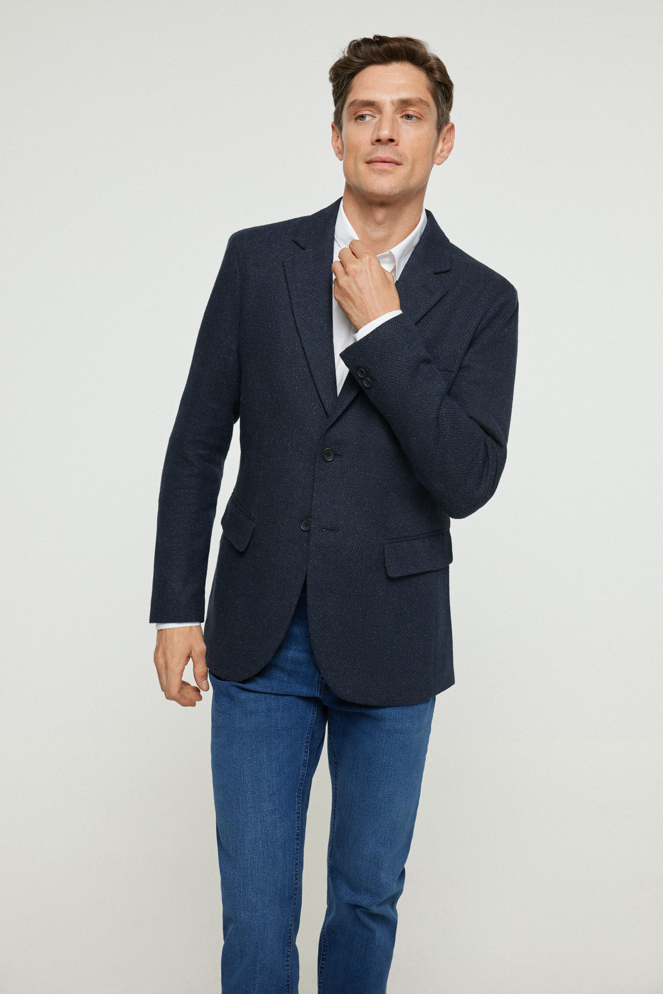 Blazer de tweed de corte justo