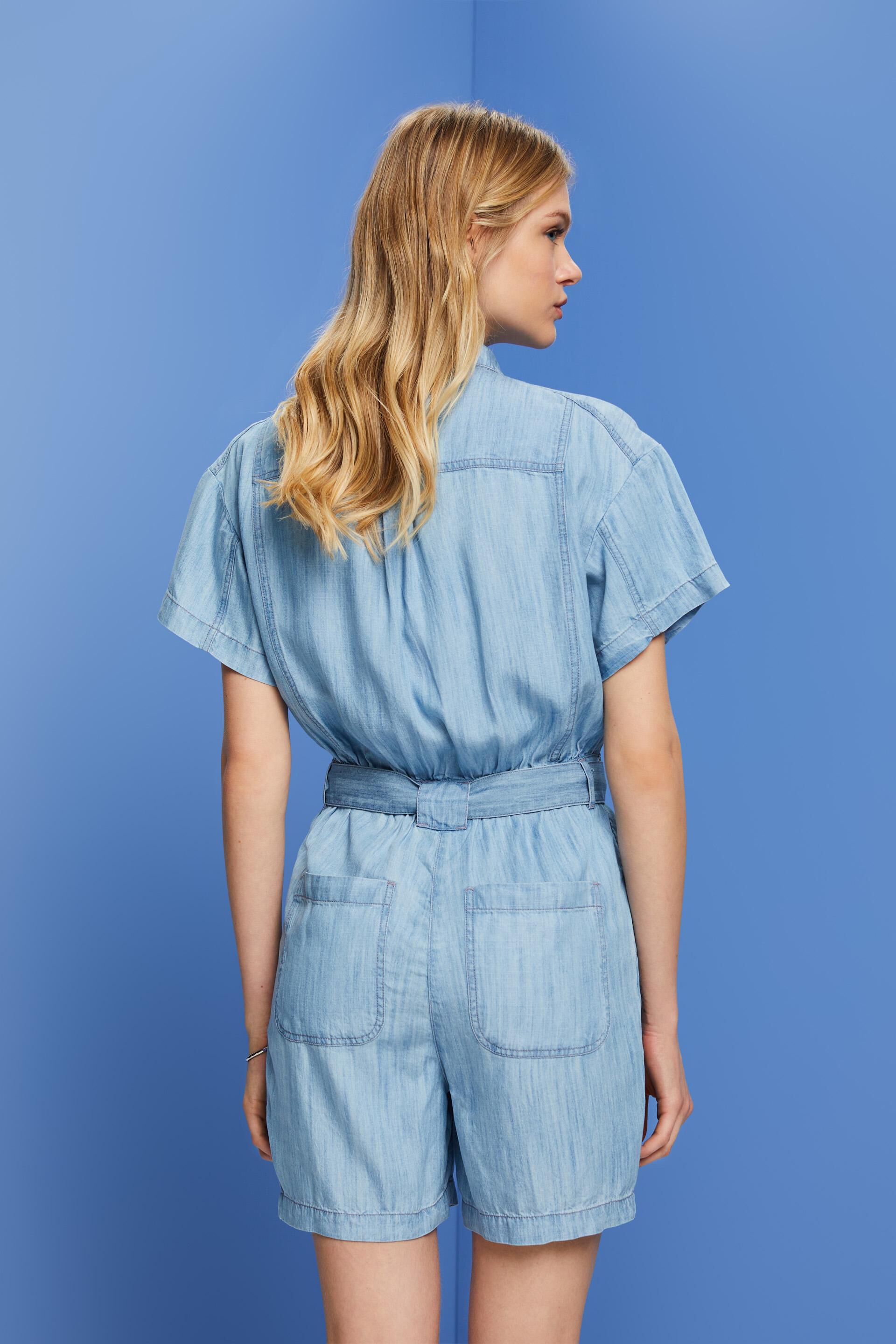 Combinaison courte d’aspect denim, TENCEL™