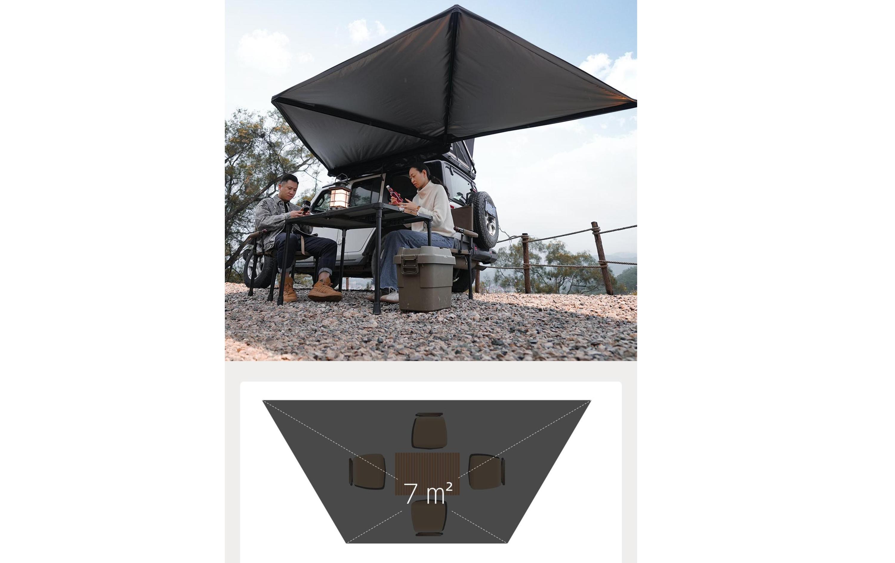 180 °Car Awning Left-Side<br>Auto Markennisation