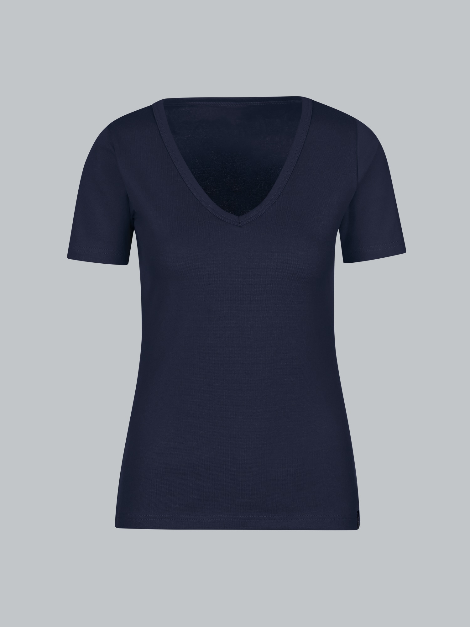 V-Shirt aus Baumwolle/Elastan Navy