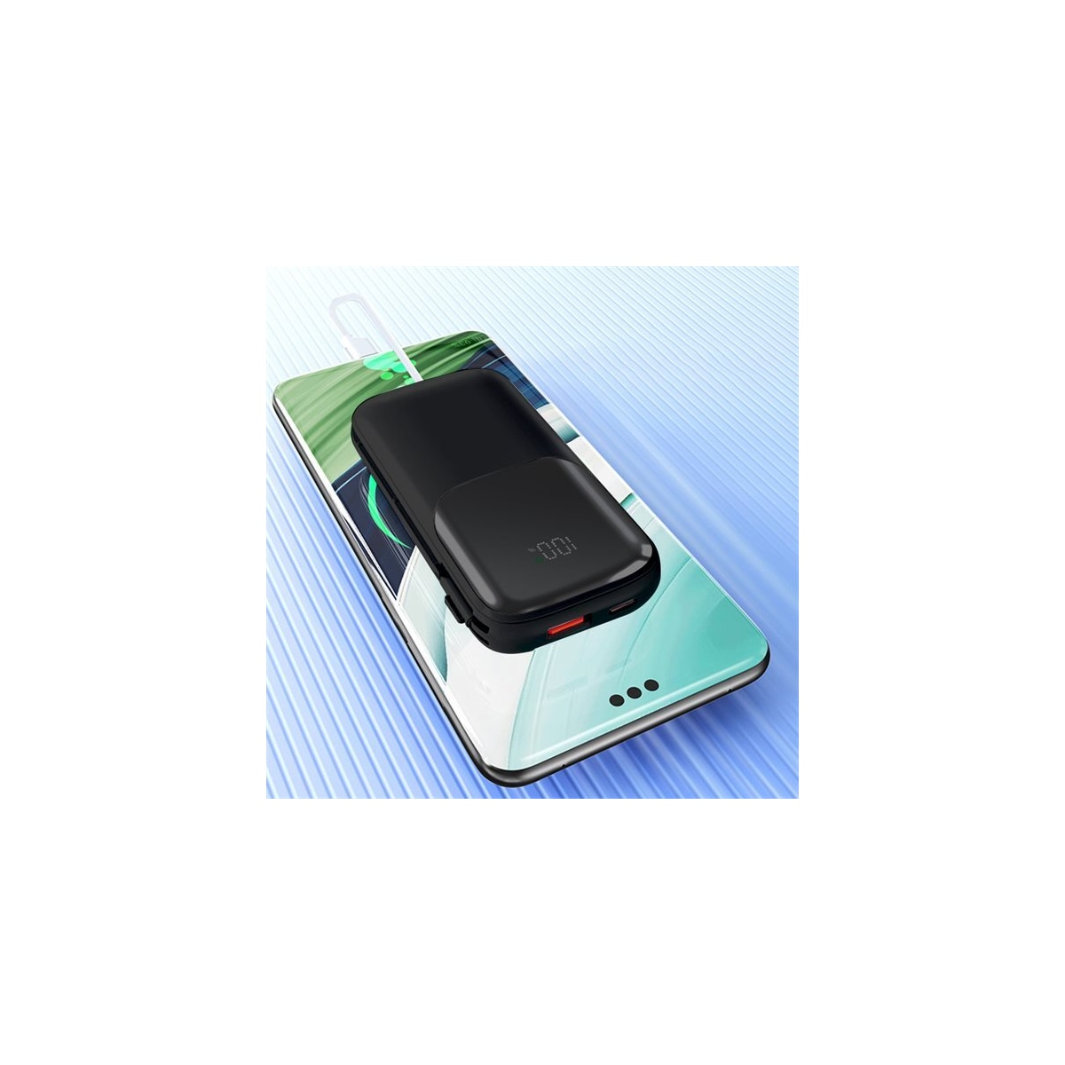 Mini powerbank 10000 mAh med hurtiglading og høy kapasitet