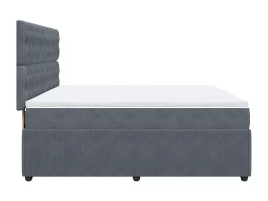 Sommier à lattes de lit et matelas Gris foncé 180x200cm Velours