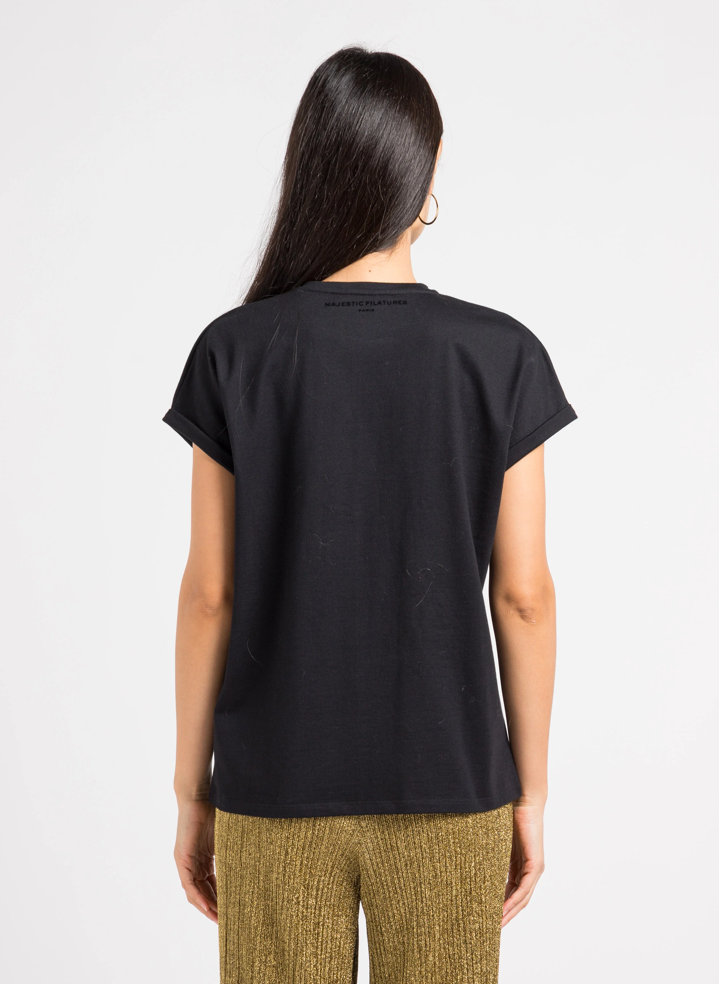 Tee-shirt col rond en coton bio | Noir