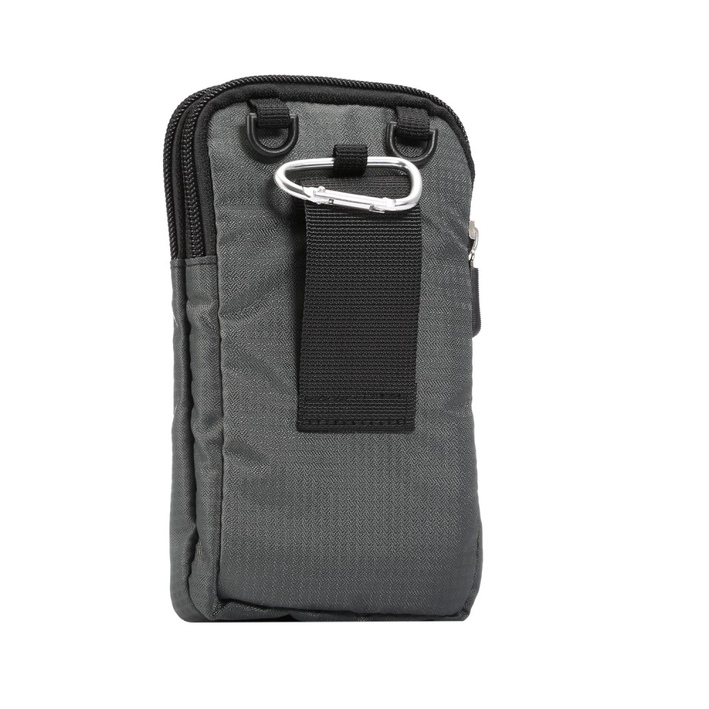 (180x100x35mm) Spritzwasserfeste Universal Nylon Tasche mit Gürtelclip und Karabinerhaken - Grau