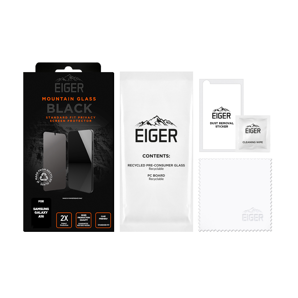 Samsung Galaxy A17 / A26 / A16 Mountain Glass Black Panzerglas 2.5D Privacy Displayschutz Case Friendly (EGMSP00296)