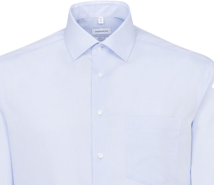 Seidensticker Business Shirt Regular Long sleeve Kent-Collar Uni Blue
