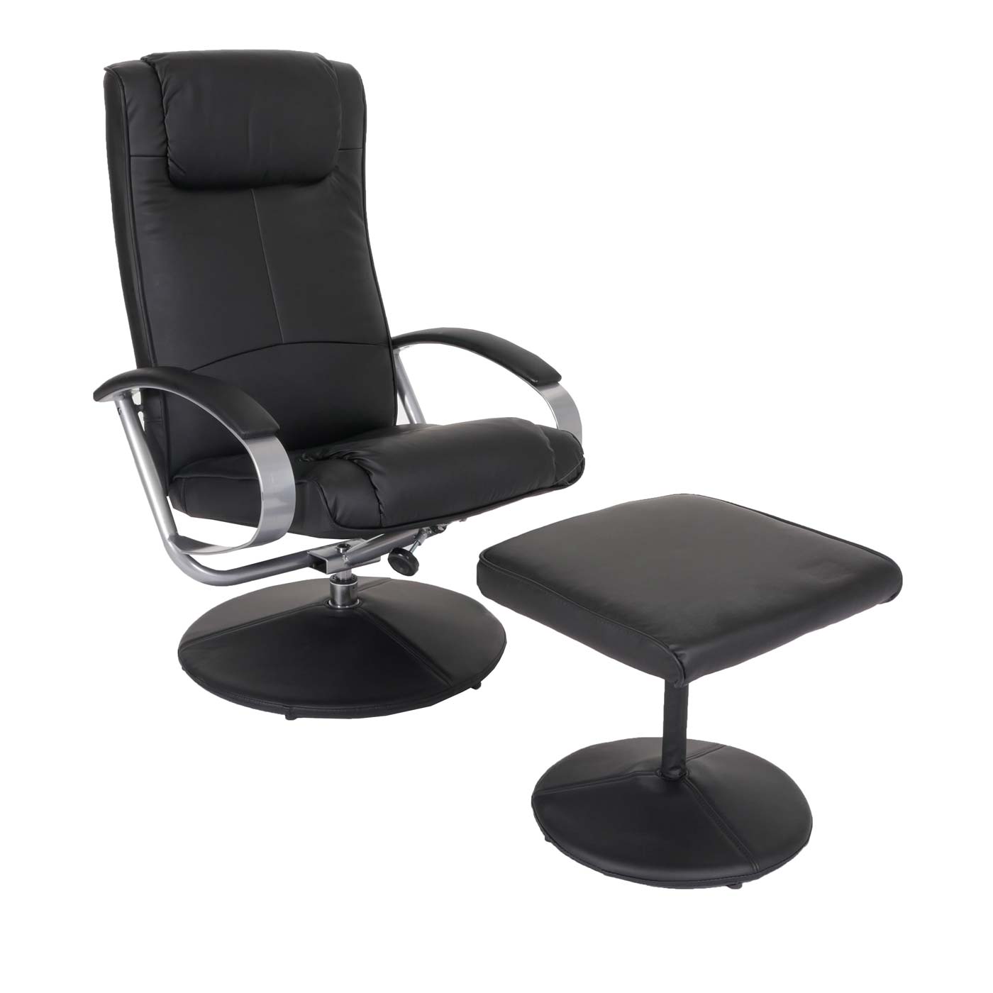 Relaxsessel Siena mit Hocker ~ schwarz