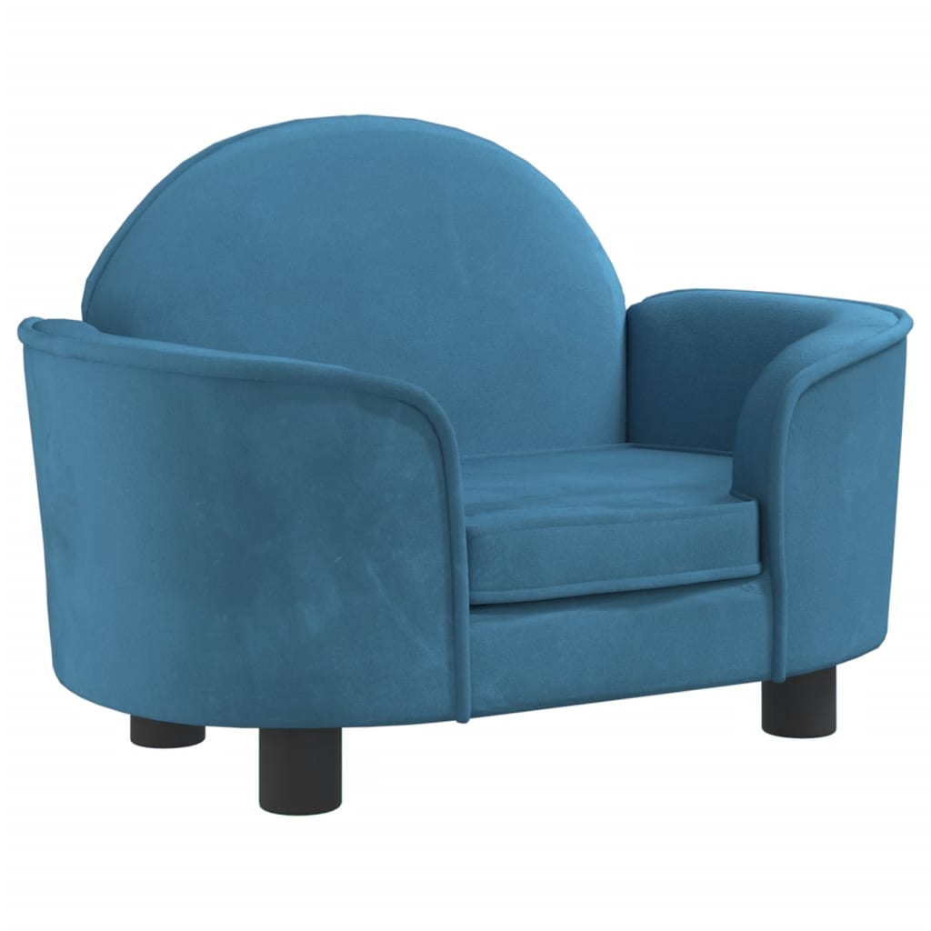 Cama para cães vidaXL em veludo azul, 66x40x45 cm