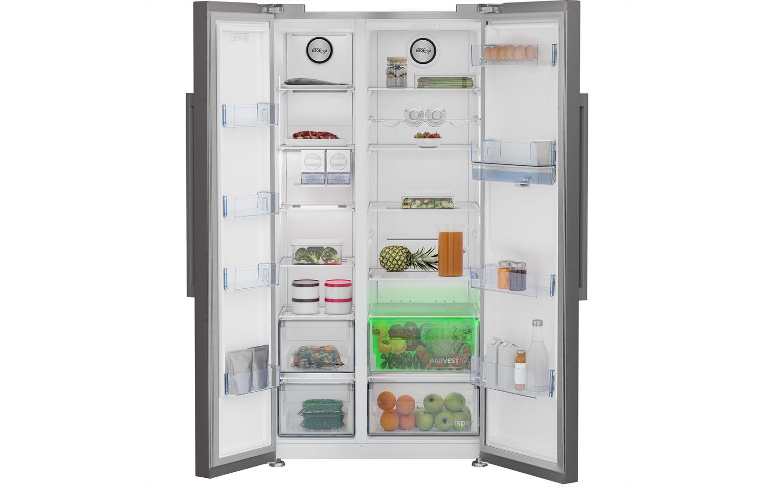 Foodcenter GN163242XBCHN Silber<br>Side by Side Kühlgerät mit Eiswürfelspender