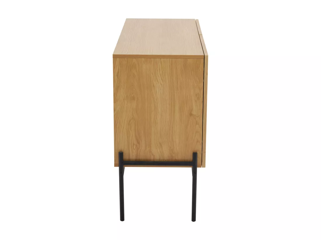Buffet avec 2 portes et pieds en métal, buffet design linéaire 100*40*70cm VAIKNELS