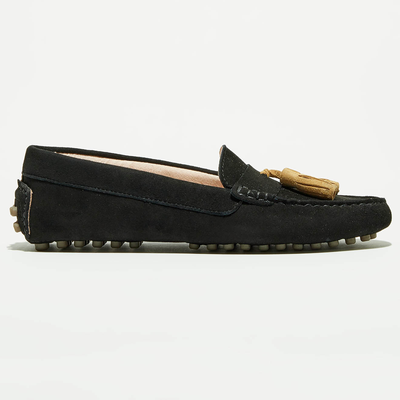 Flavio Création Mocassins en Velours de Cuir Malena noirs