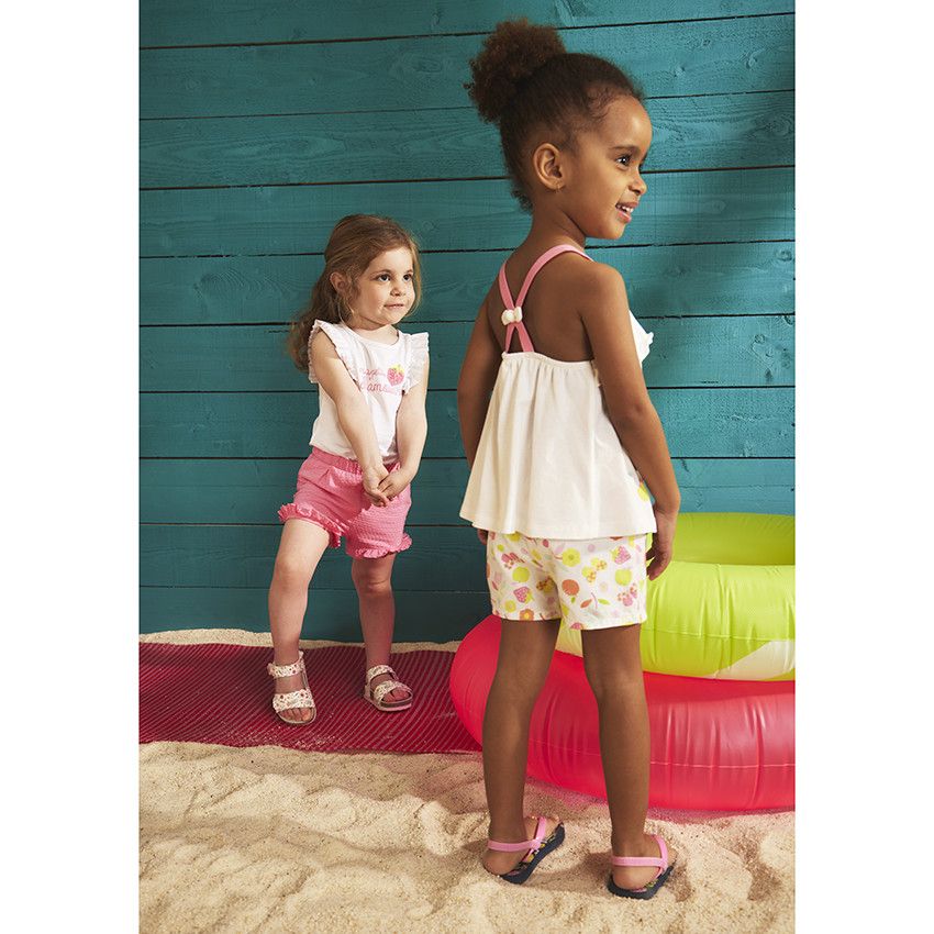 Ensemble 2 pièces avec short imprimé pour bébé fille - Blanc