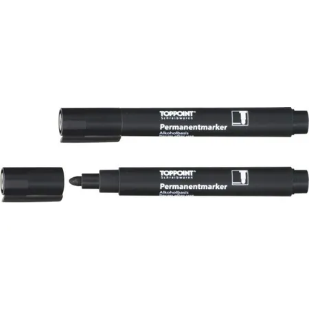 Stylex Permanentmarker / Filzschreiber 4 mm, schwarz, 10 Stück