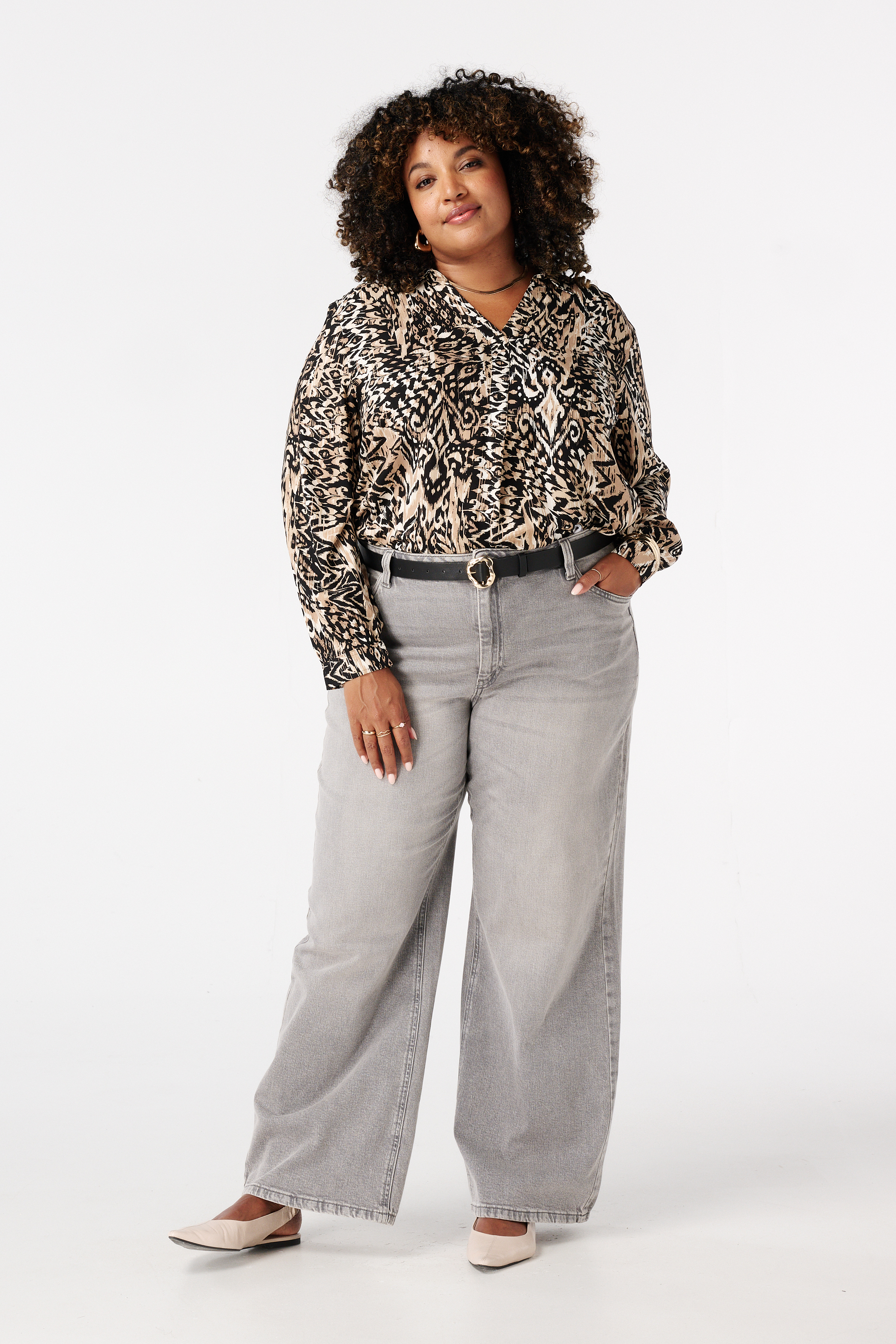 Blouse met print Multi Neutraal