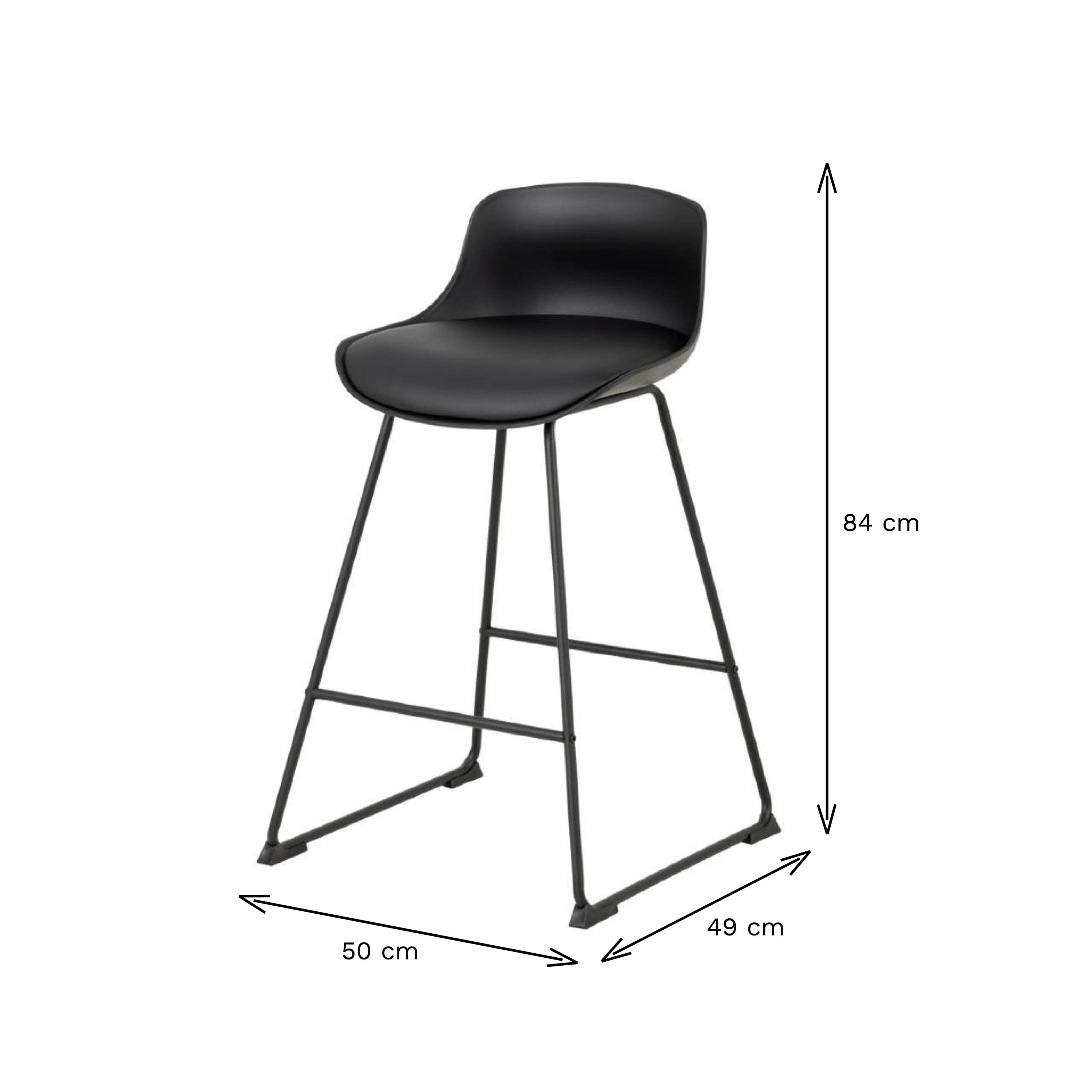 by fonQ basic Bele Barkruk Zwart - H 84 cm