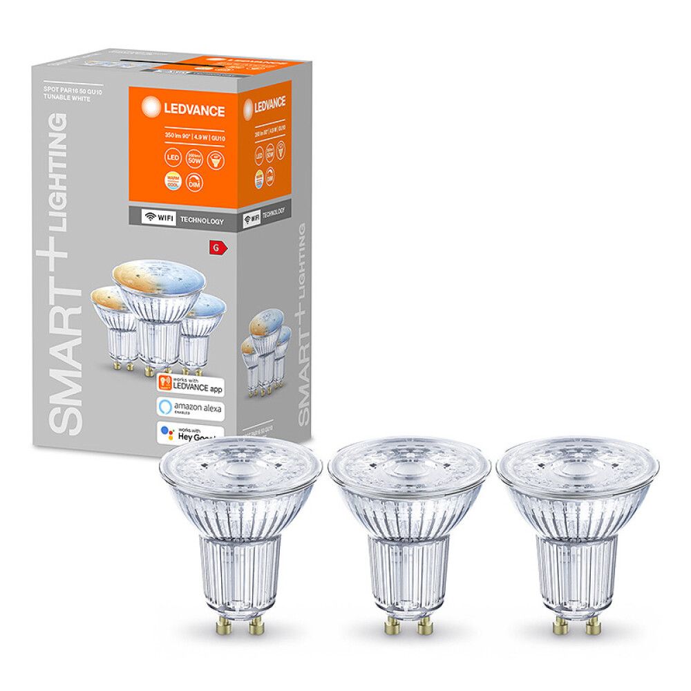 LYSPÆRE LEDVANCE LED SMART+ WIFI PAR16 GU10 350LM 4,9W 3PK