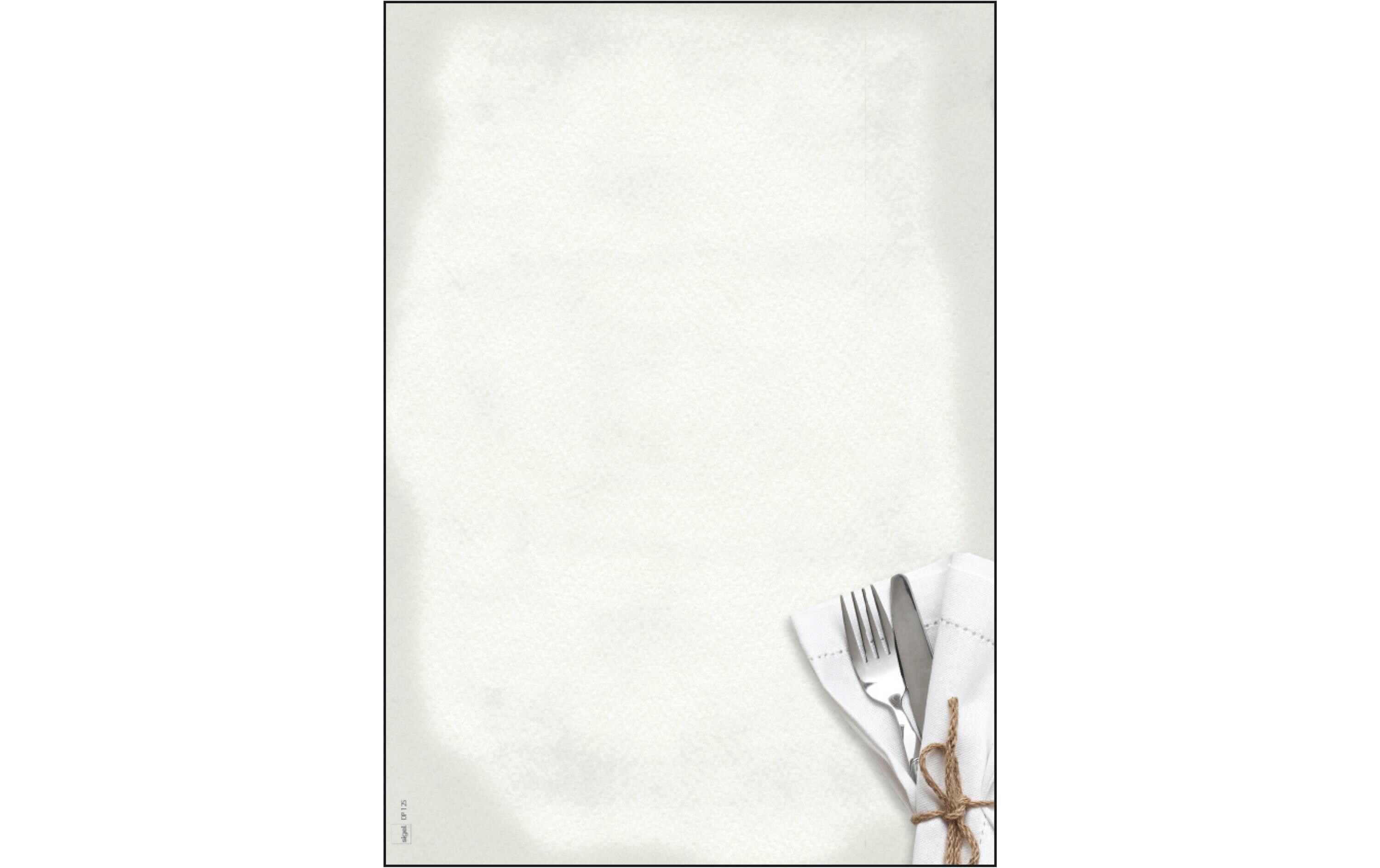 Motivpapier DP125 Menü Speisen, A4, 50 BlattPapier für Speisekarten