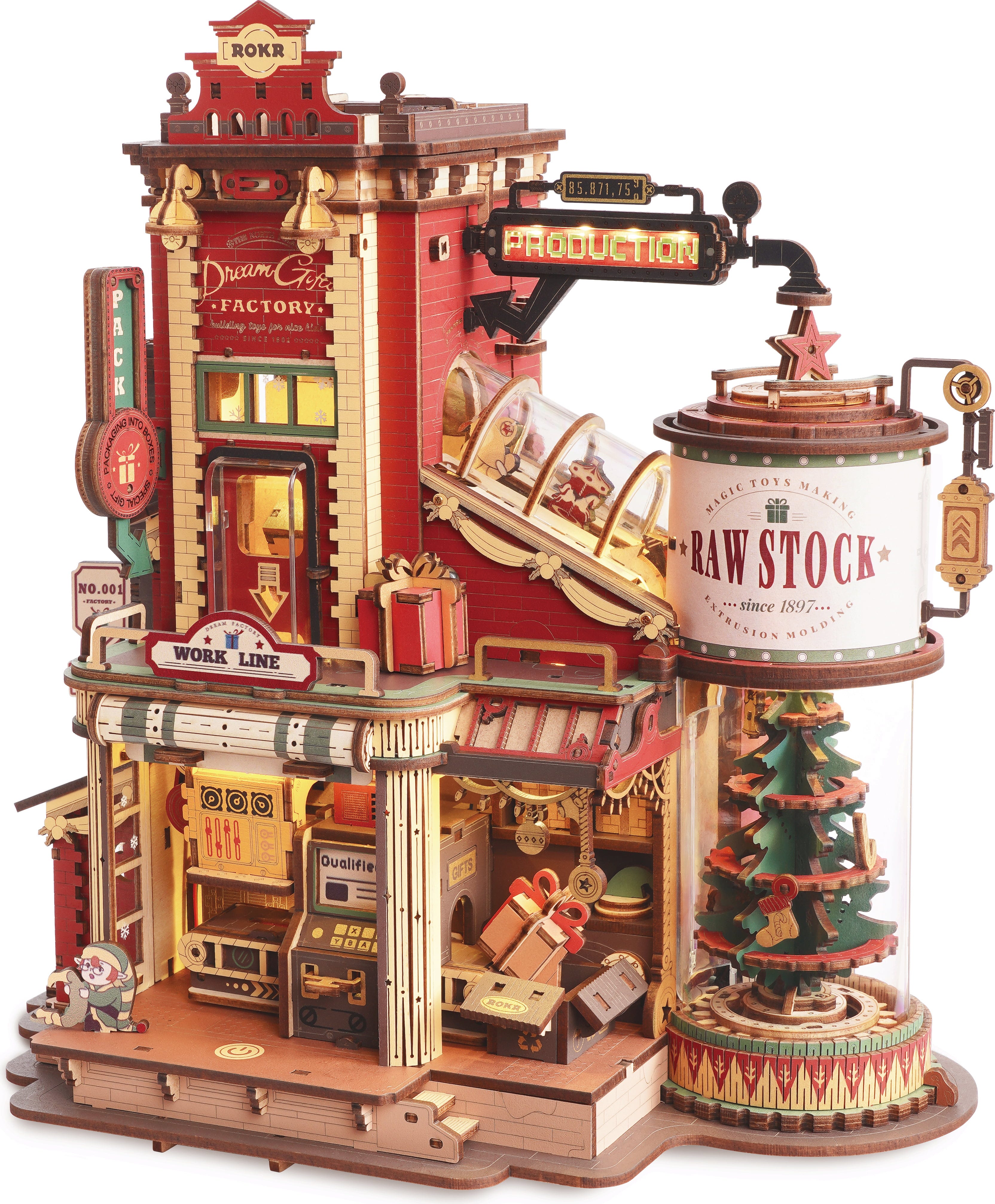 ROKR  Dream Gift Factory    3D Holzpuzzle: Ein Ort, an dem Geschenke geboren werden