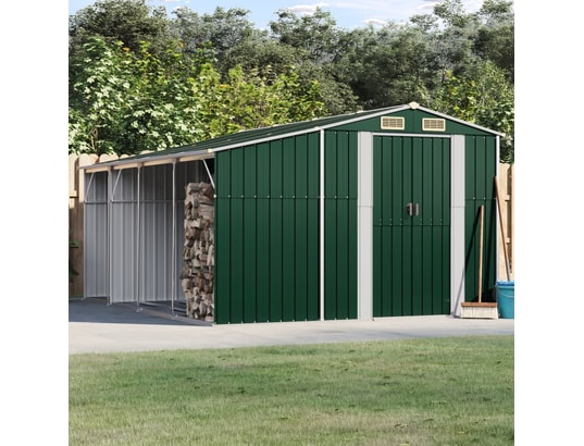 VIDAXL - Abri de jardin vert 277x365,5x179 cm acier galvanisé