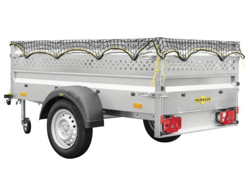 Humbaur enkelassige projectaanhangwagen Steely inclusief geperforeerde plaatverlenging, net & steunwiel 2050 x 1095 x 600 mm ongeremd toegestaan totaalgewicht 750 kg