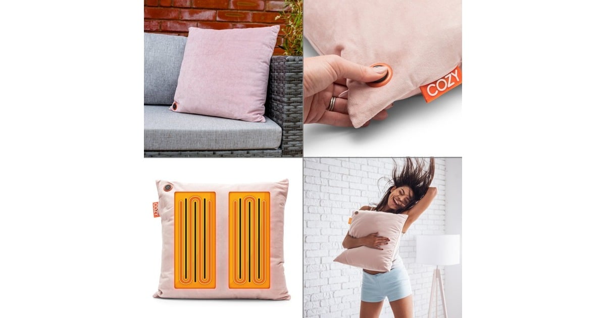 CozyUna Velvet 45 x 45 cm draadloos warmtekussen  (Lichtroze, Powerbank 5000 mAh)